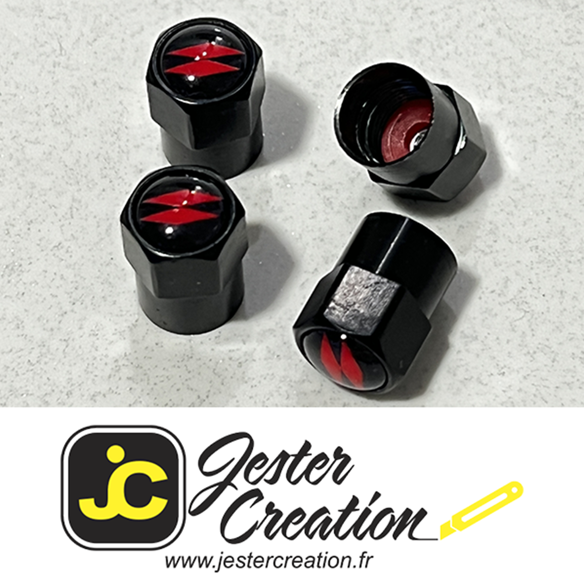 JXC - 4 X Bouchons De Valve De Pneu De Roue Métal Argent BMW M Logo